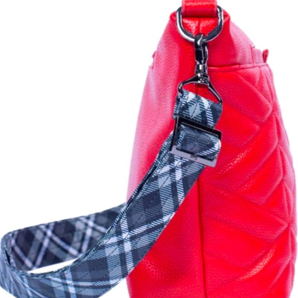 lug Red Quilted Crossbody with Patterned Strap - Picture 4 of 7